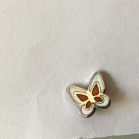 Single Silver Toned Butterfly Pierced Earring