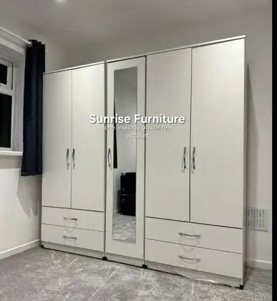 5 door wardrobe cupboard closet wardrobes brand new, View more