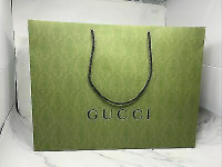 Vintage Original Gucci Green Paper Bag 19x14x8 Rare Green