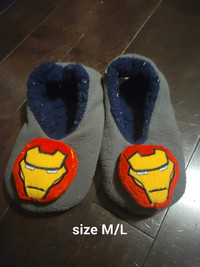 Boys size M/L Ironman slippers 