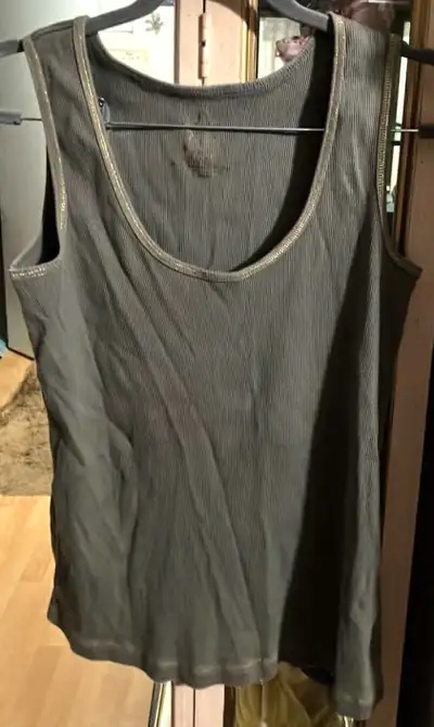 Women Dark Green Tank Top - Size 1X, View more
