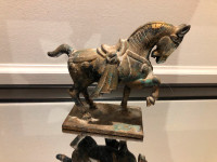 Chinese Tang Style Cast Iron Horse Sculpture