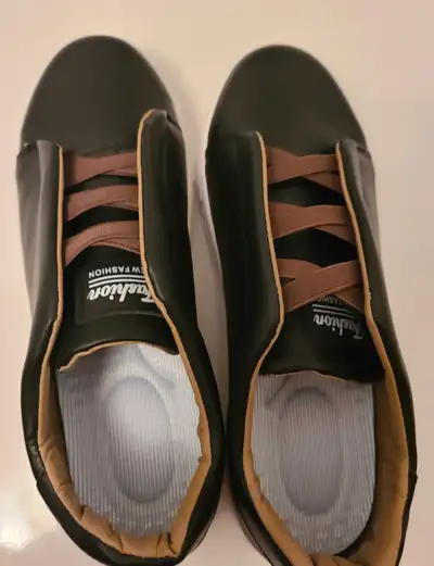 Souliers espadrilles cuir noir homme - pointure 45 EU (neufs), View more
