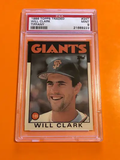 PSA 9 1986 Topps Traded TIFFANY #24T Will Clark RC, View more