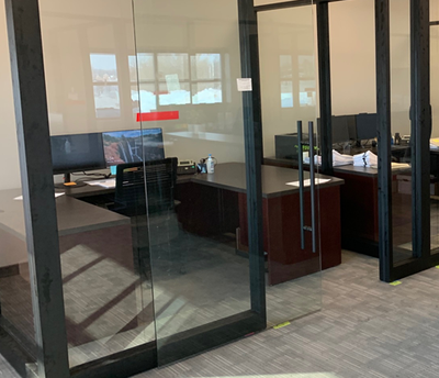 Excellent used office desks. There are three desks total for sale each are 6 feet x 6 feet x 6 feet...