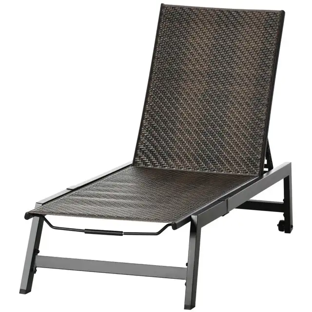 Outdoor Rattan Wicker Patio Lounger Chair Sun Lounger w/ 5-Posit in Patio & Garden Furniture in Markham / York Region - Image 3