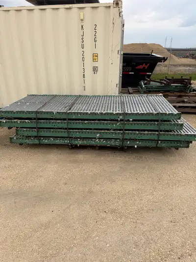48”x 10’ used conveyors with stands. Price is for one. Have 4 available.