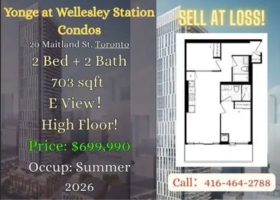 Rare Downtown Toronto Assignment Opportunity — 28 Maitland St Looking for a true 2-bedroom condo in...