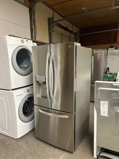 LG Branded French Doors Style Fridge Tall Ice & Water Dispenser Perfect for a family of 5 Frost Free...