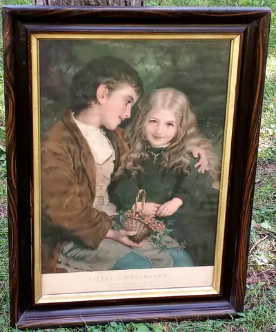 RARE Pears Annual 'Little Sweethearts' Framed Lithograph Print!, View more