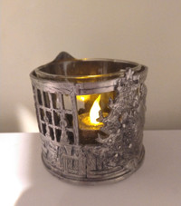Christmas candle holder, 'Twas the Night Before Christmas ' scen