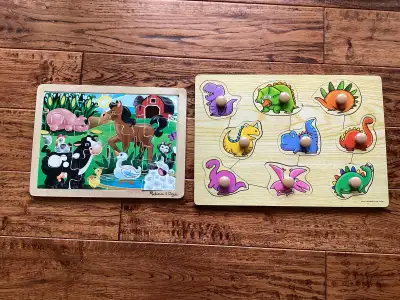 Two Wooden Puzzles for Infants $10, View more