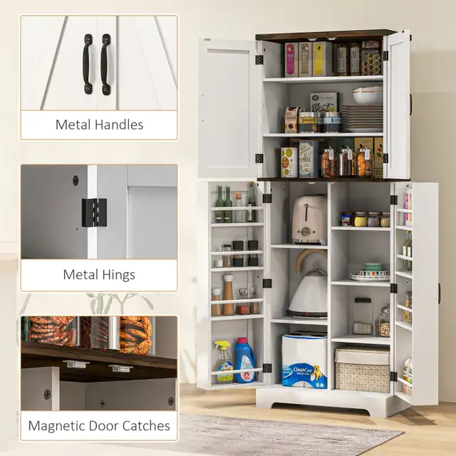 64" Tall Kitchen Pantry Cabinet with Spice Racks and Adjustable in Storage & Organization in Markham / York Region - Image 3
