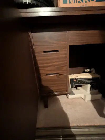 Singer sewing machine and table, View more