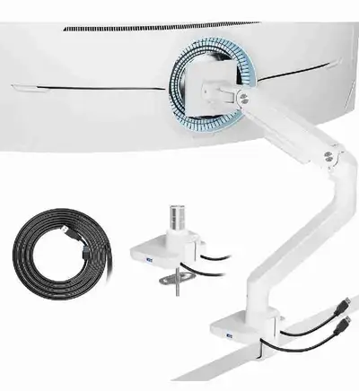 ARES WING Single Monitor Mount with USB A/C, Heavy Duty Monitor , View more