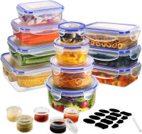 NEW 32PCS Plastic Food Storage Containers Airtight with lids