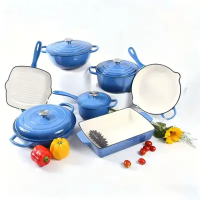 Premium Enameled Cast Iron Cookware Set | 7 Pieces | Brand New, View more