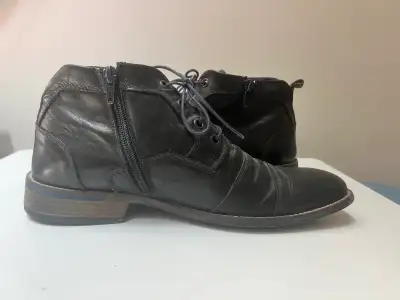 Men's Black Leather Ankle Boots, View more