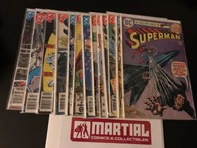 For sale: Lot of 13 Superman comic books. Includes issues 282,320,353,367,374,376,378,388,390,395,40...