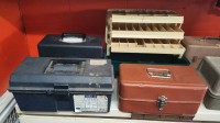 Various fishing tackle boxes