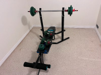 Complete Beginner Weight Lifting pkg (bench, bars, weight)