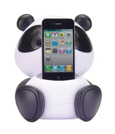 Product description This cute Big Panda speaker dock from KitSound is a fun companion to dock, charg...