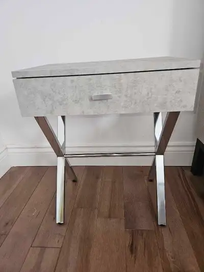 Table de nuit moderne avec tiroir_ Style béton & métal, View more