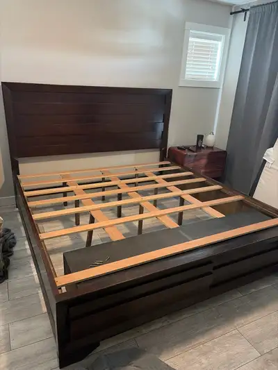 Solid Wood King Size Bed Frame, View more