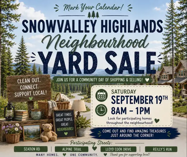Snowvalley Highlands Neighbourhood yard sale!