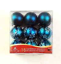 18 Blue Ornaments