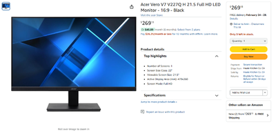 Yes, it is available. Pick up in/around Chestermere. Brand New Acer Vero V7 V227Q H 21.5 Full HD LED...