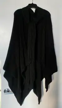 Like new black womens cape with ties