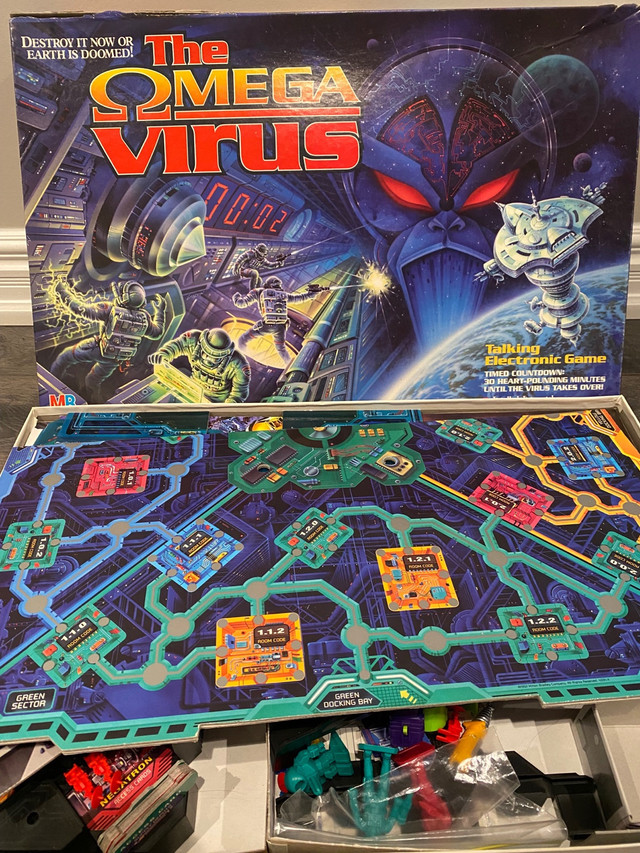 Vintage!The Omega Virus 1992 Talking Board Game Milton Bradley in Toys & Games in Markham / York Region