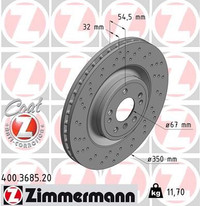 FRONT DISC BRAKE ROTOR ZIMMERMANN-400368520