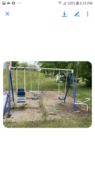 Swings set for sale.Like new barely used.Asking $200 firm., View more