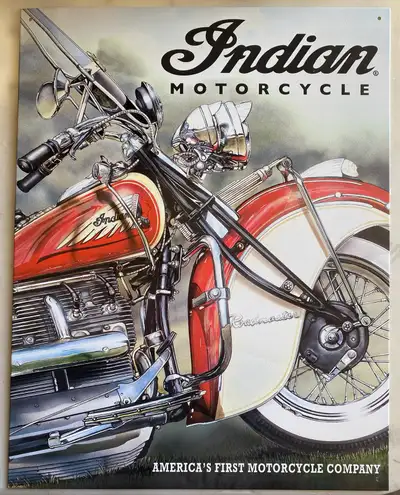 5 different Indian/Road Works Motorcycle Signs, View more