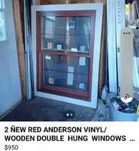 New VINYL/ WOODEN  WINDOW  DOUBLE HUNG ALL RED 