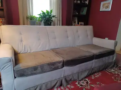 Recently re-upholstered, but decided on something different. Smoke free home. No rips, tears or stai...
