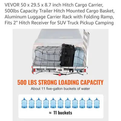 I am selling this brand new VEVOR 50 x 29.5 x 8.7 inch Hitch Cargo Carrier, which is brand new not o...