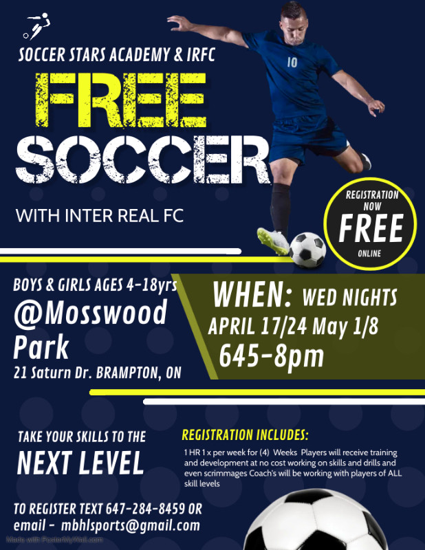 ⭐️FREE SOCCER⭐️⚽️⚽️ KIDS AGES 4-18yrs in Activities & Groups in Mississauga / Peel Region