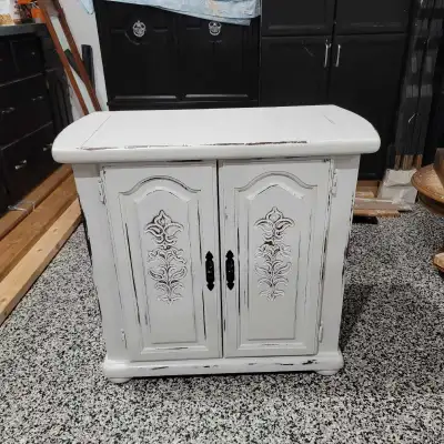 cabinet refinished with chalk paint,  shelf inside, View more