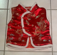 Girls Chinese New Year vest RED 12-18 months