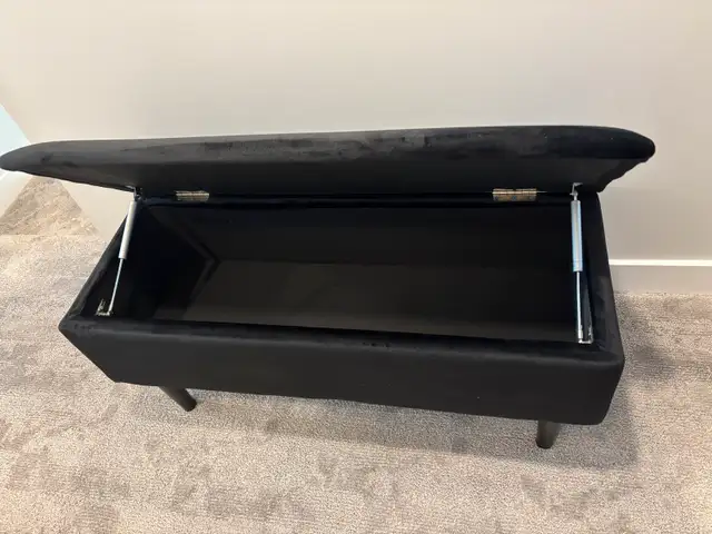 Black Velvet Storage Bench 62863269128194121