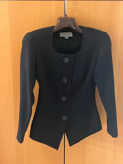 Black Pure Virgin Wool Suit Jacket, View more