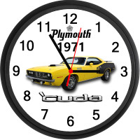 1971 Plymouth Barracuda Cuda Custom Clock - Brand New - MOPAR