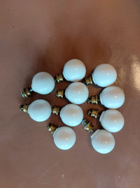 10 White 1 inch Round Ceramic Knobs for Furniture