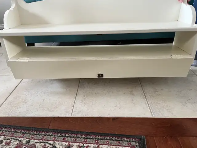 Wooden Wall Shelf With 6 Coat Hooks & Storage Drawer in Storage & Organization in Ottawa - Image 3