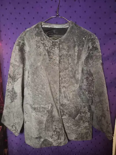 Pologeorgis grey shearling coat, View more