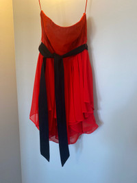 Woman’s Strapless Dress With Belt - Size Small 