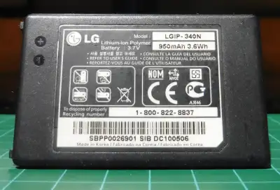 Li-ion LG Battery LGIP-340N for LG KF900 GD300S GT350 GW520 GW52, View more